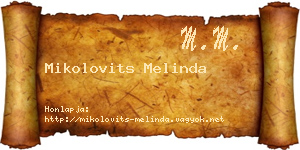 Mikolovits Melinda névjegykártya